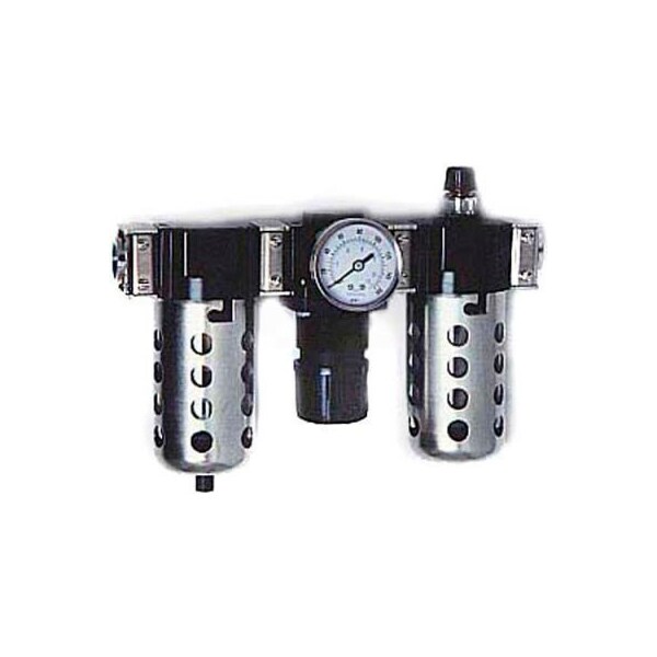 Arrow 1/2" Modular FRL W/End Ports C33454W, Gauge, Metal Bowl W/Sight, Manual & Ultra Fog Lubricator